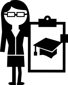 Female Professor With Board Stencil Svg Vector, Free Vectors File